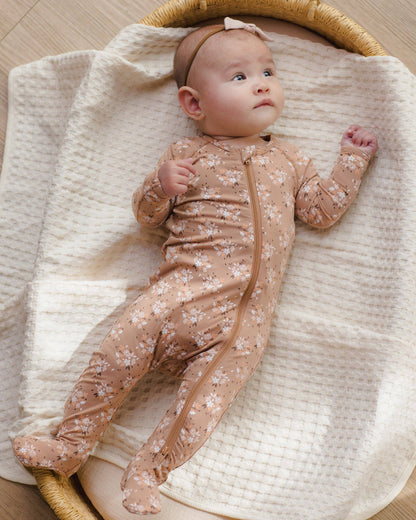 Quincy Mae - Bamboo Zip Footie Fall Floral