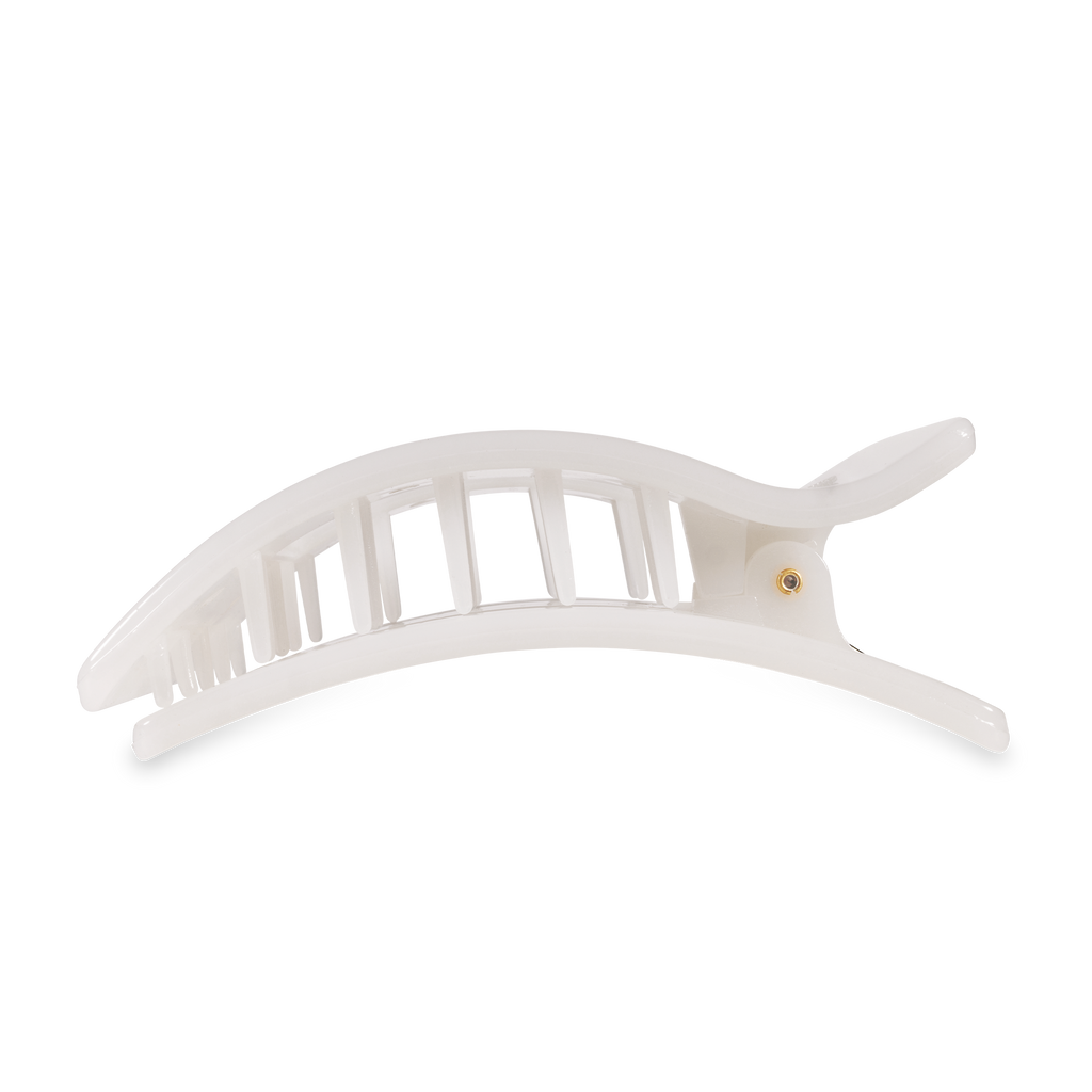 TELETIES - Flat Rectangle Hair Clip | Large | Coconut White