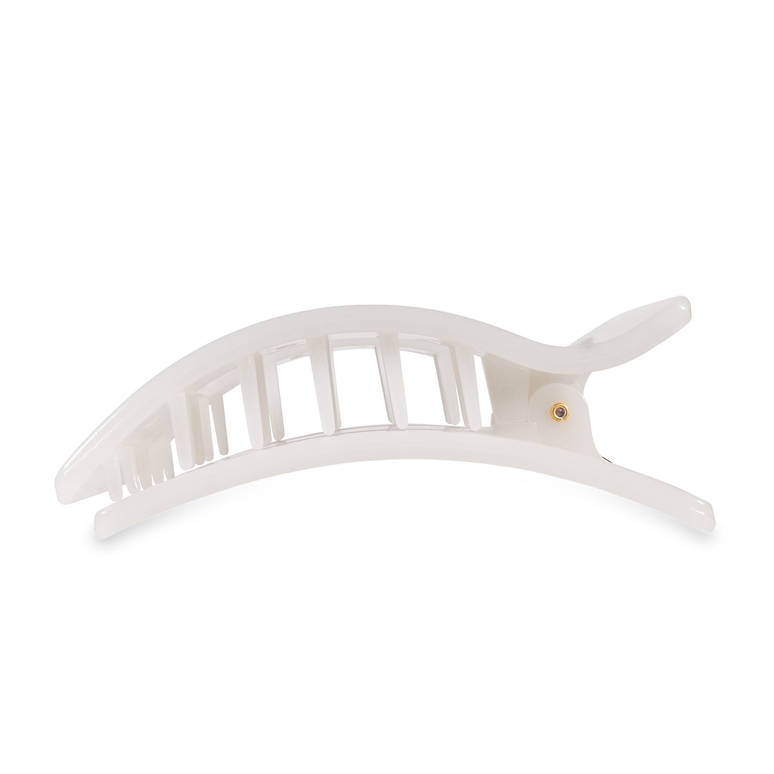 TELETIES - Flat Rectangle Hair Clip | Large | Coconut White