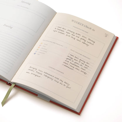 Papier - Guided Wellness Journal, A5 Hardcover - Floral Ikat