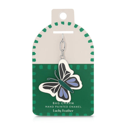 Lucky Feather - Enamel Bag Charm - Butterfly
