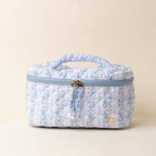 The Darling Effect - Glam & Go Quilted Cosmetic Bag-Petal Parade Blue
