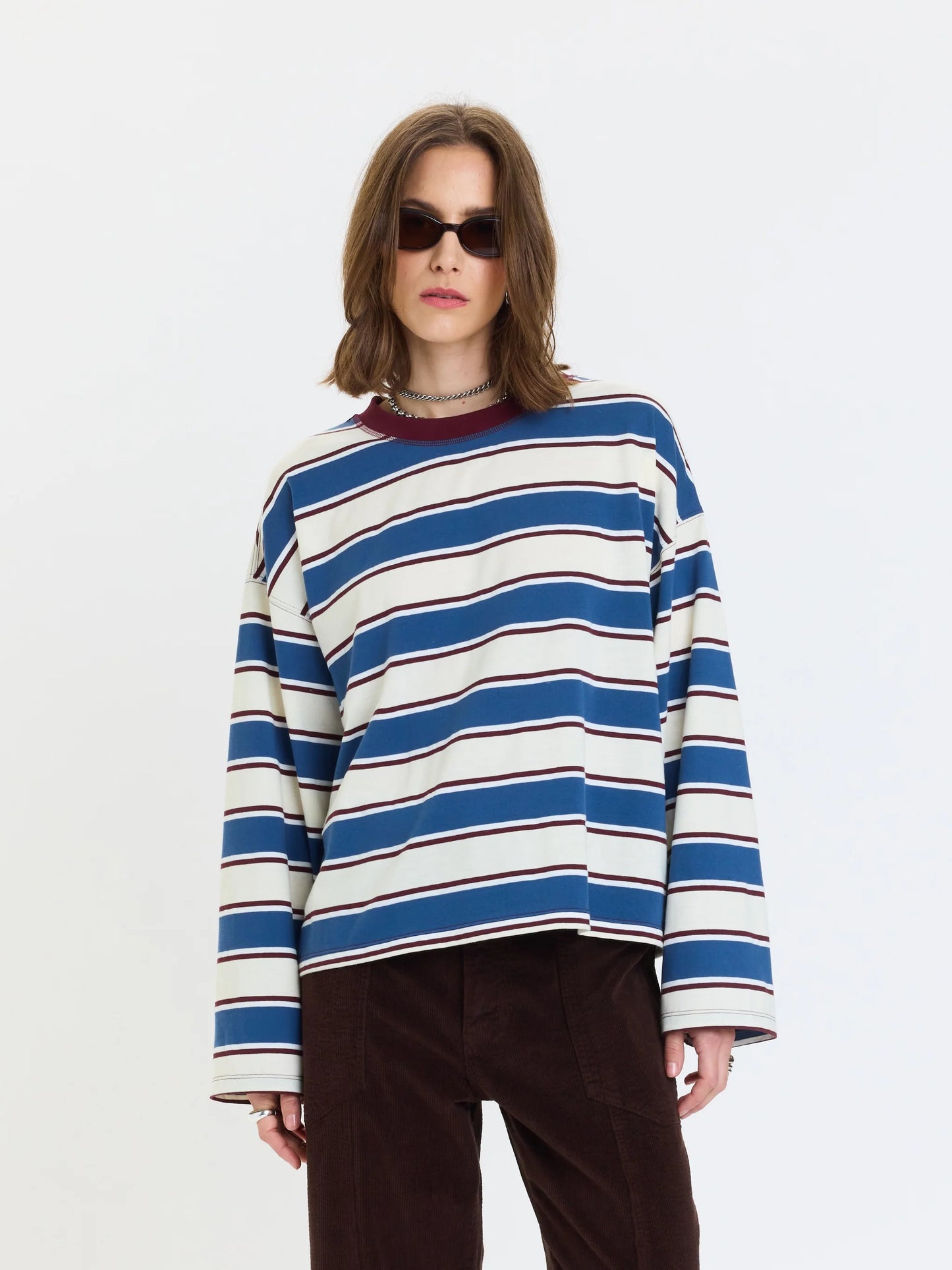 Daze Salinas Easy Long Sleeve Tee - Cove Stripe
