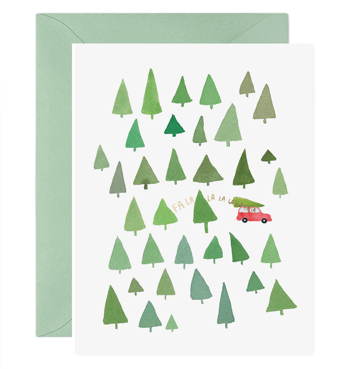 E. Frances Paper - Fa La La La La Trees Christmas Cards Boxed Set, Set of 6