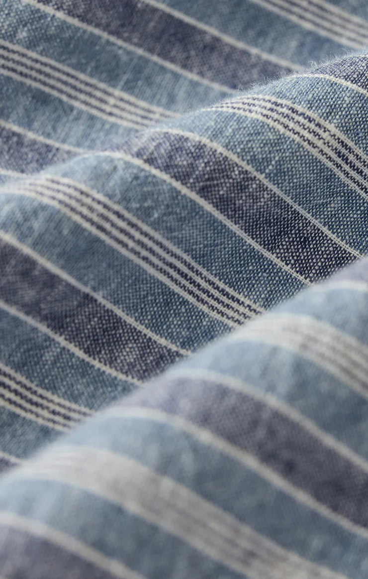 Z Supply - The Perfect Striped Linen Button Down - Indigo
