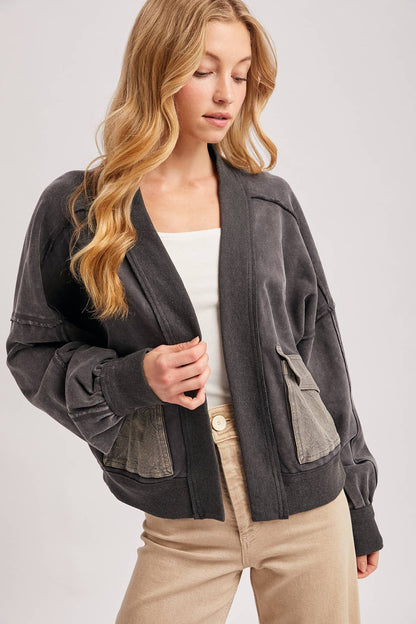 Luna Garment Washed Cardigan