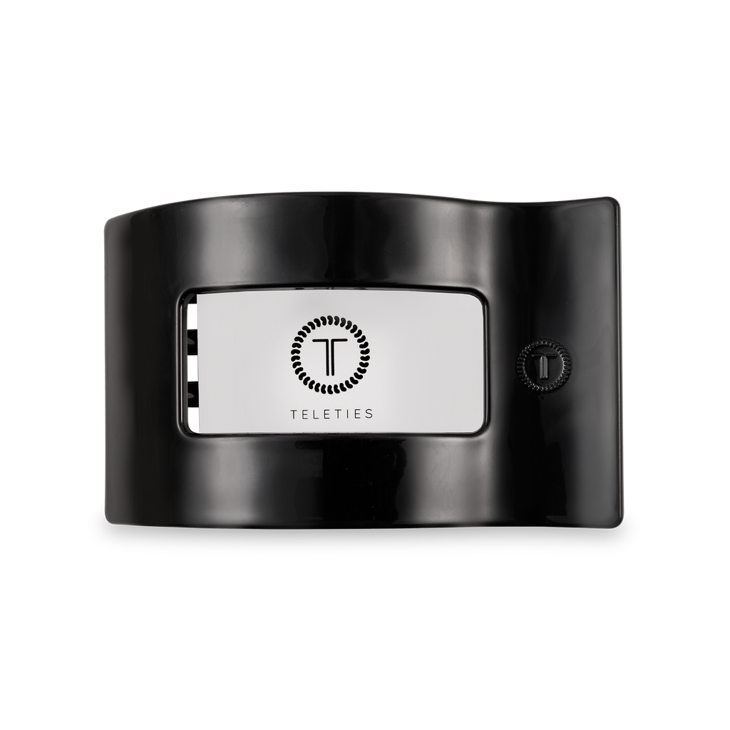 TELETIES - Flat Rectangle Hair Clip | Medium | Jet Black
