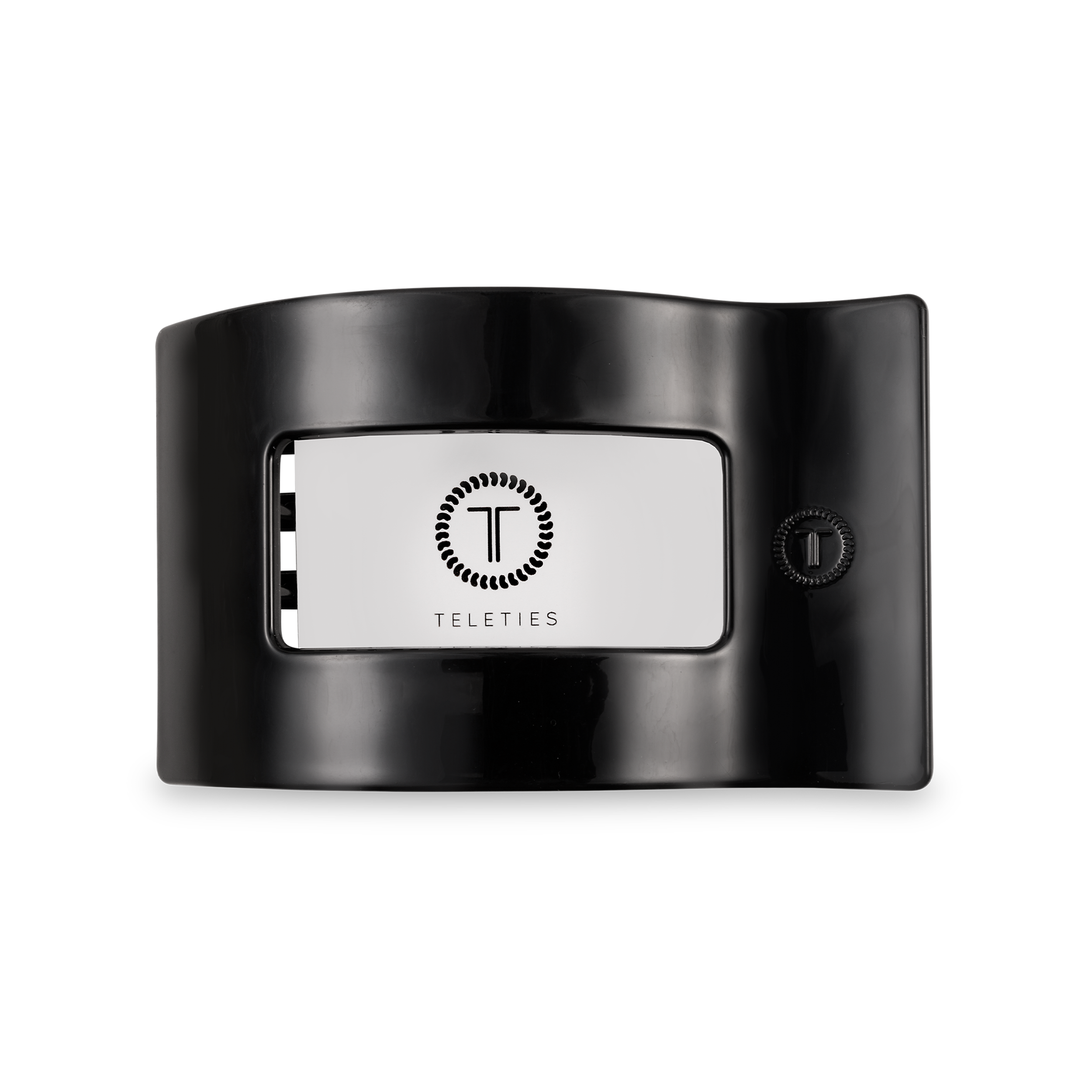 TELETIES - Flat Rectangle Hair Clip | Medium | Jet Black