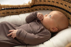 Three Little Tots - Cocoa Brown Ribbed Knotted Newborn Baby Gown sleepwear