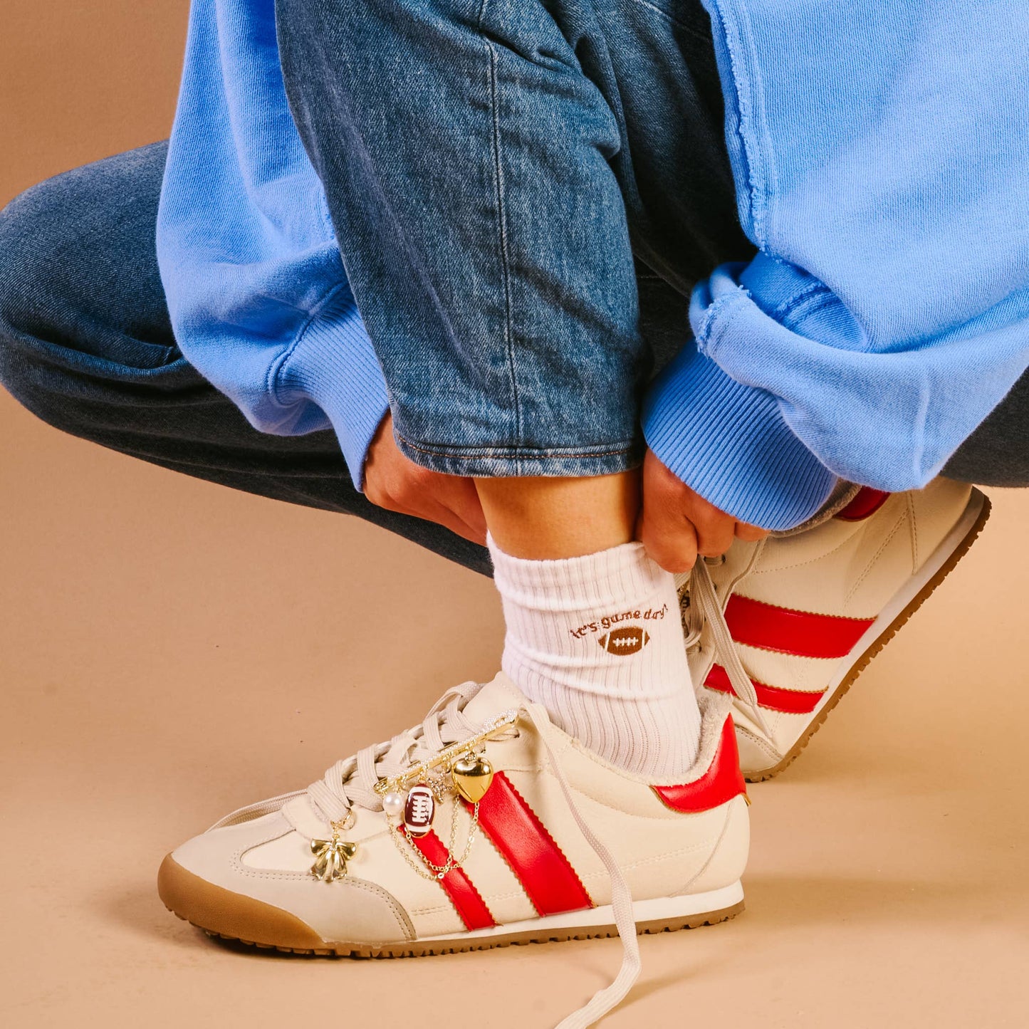 The Darling Effect - Embroidered Crew Socks-It's Game Day
