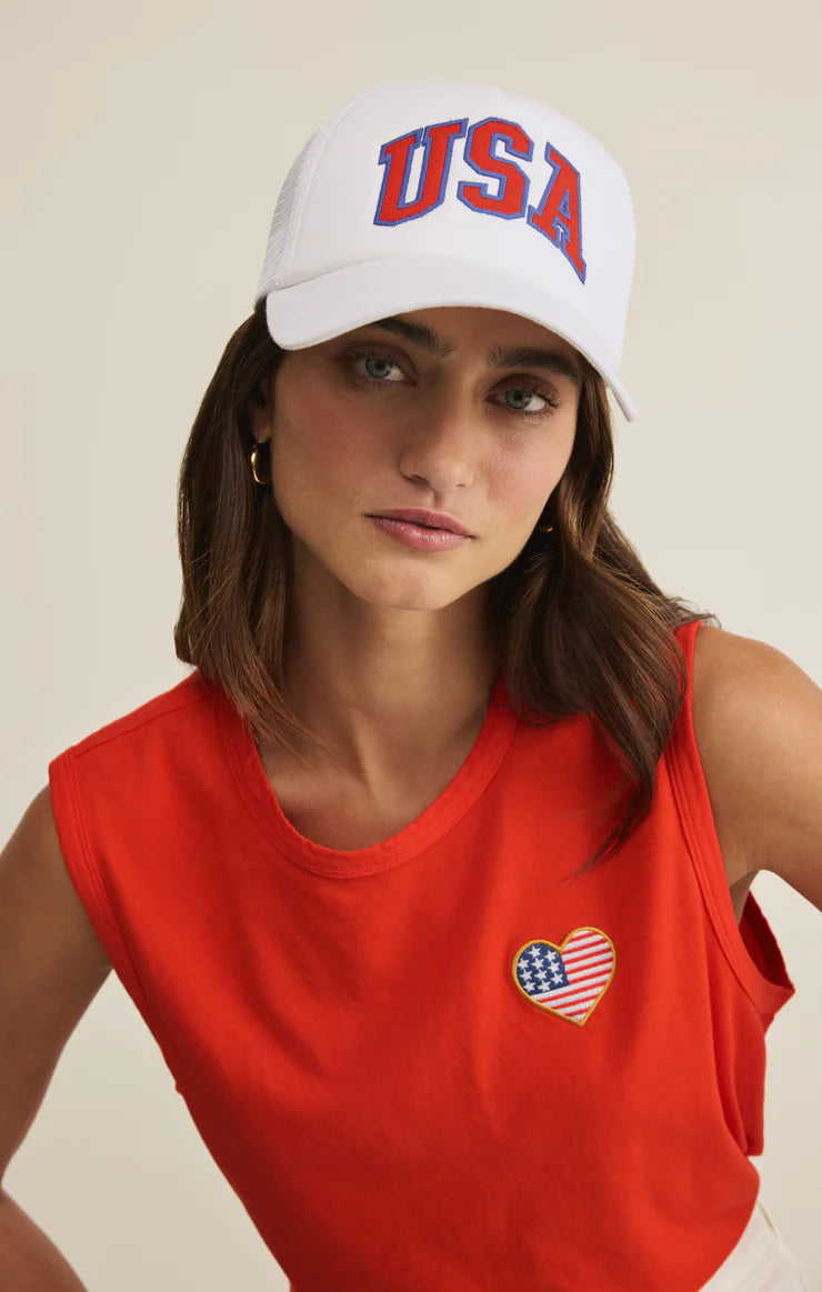 Z Supply USA Trucker Hat - White