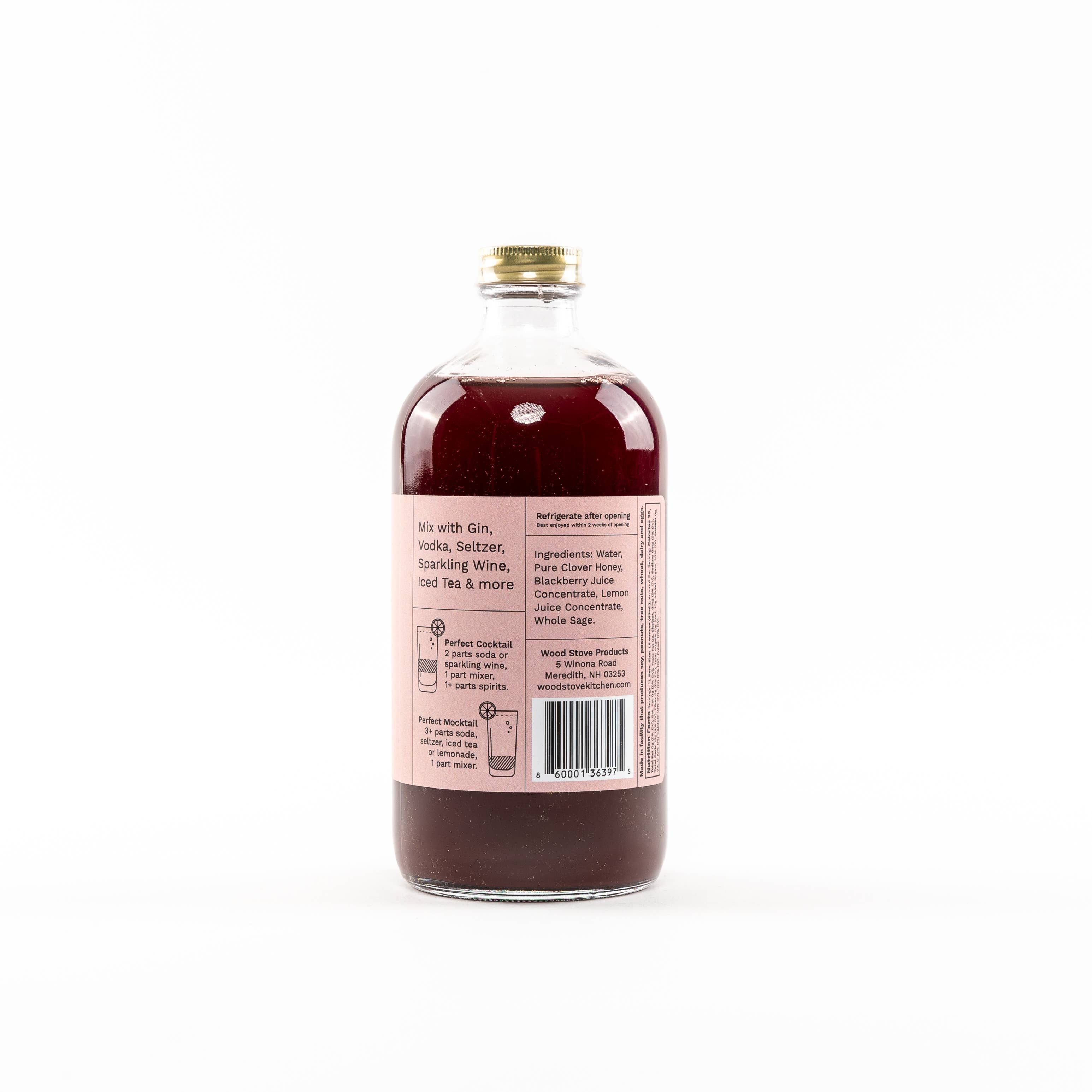 Wood Stove Kitchen - Blackberry & Sage Cocktail Mixer and Mocktail Mixer, 16 fl oz