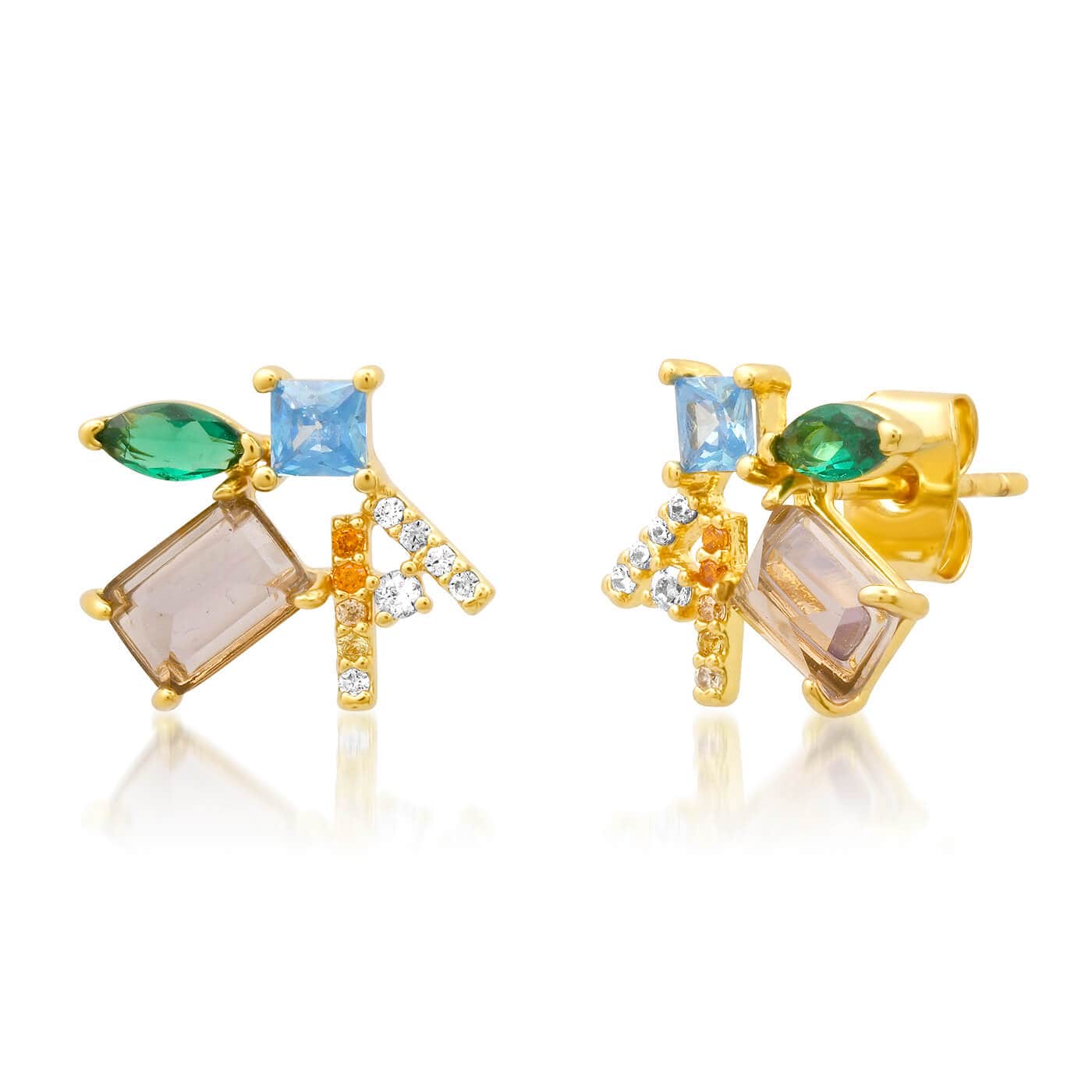 Tai Jewelry - Mixed Shape Cluster Studs