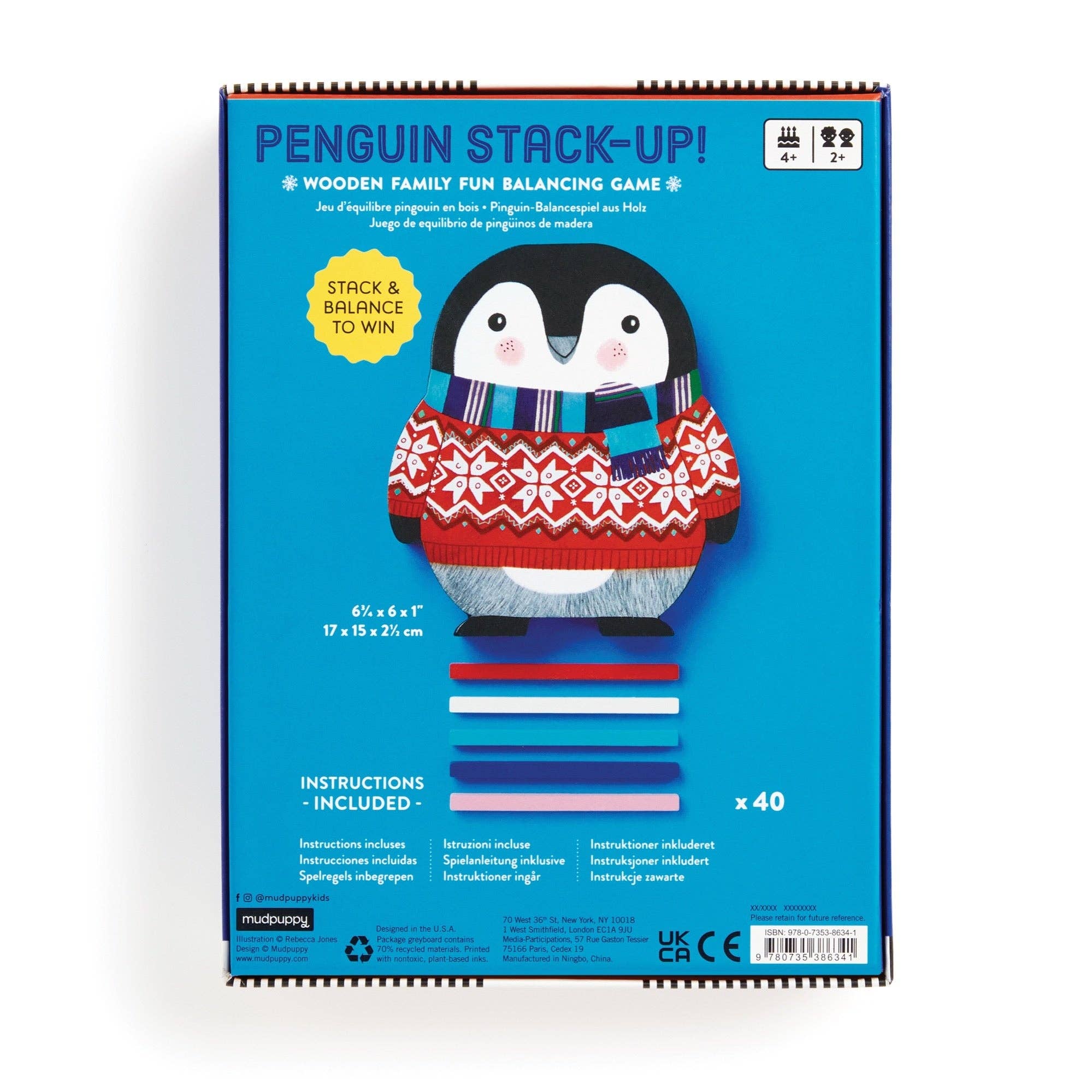 mudpuppy - Penguin Stack-up Wooden Balancing Game
