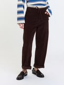 Daze Villa Drawstring Barrel Leg Pants - Chocolate