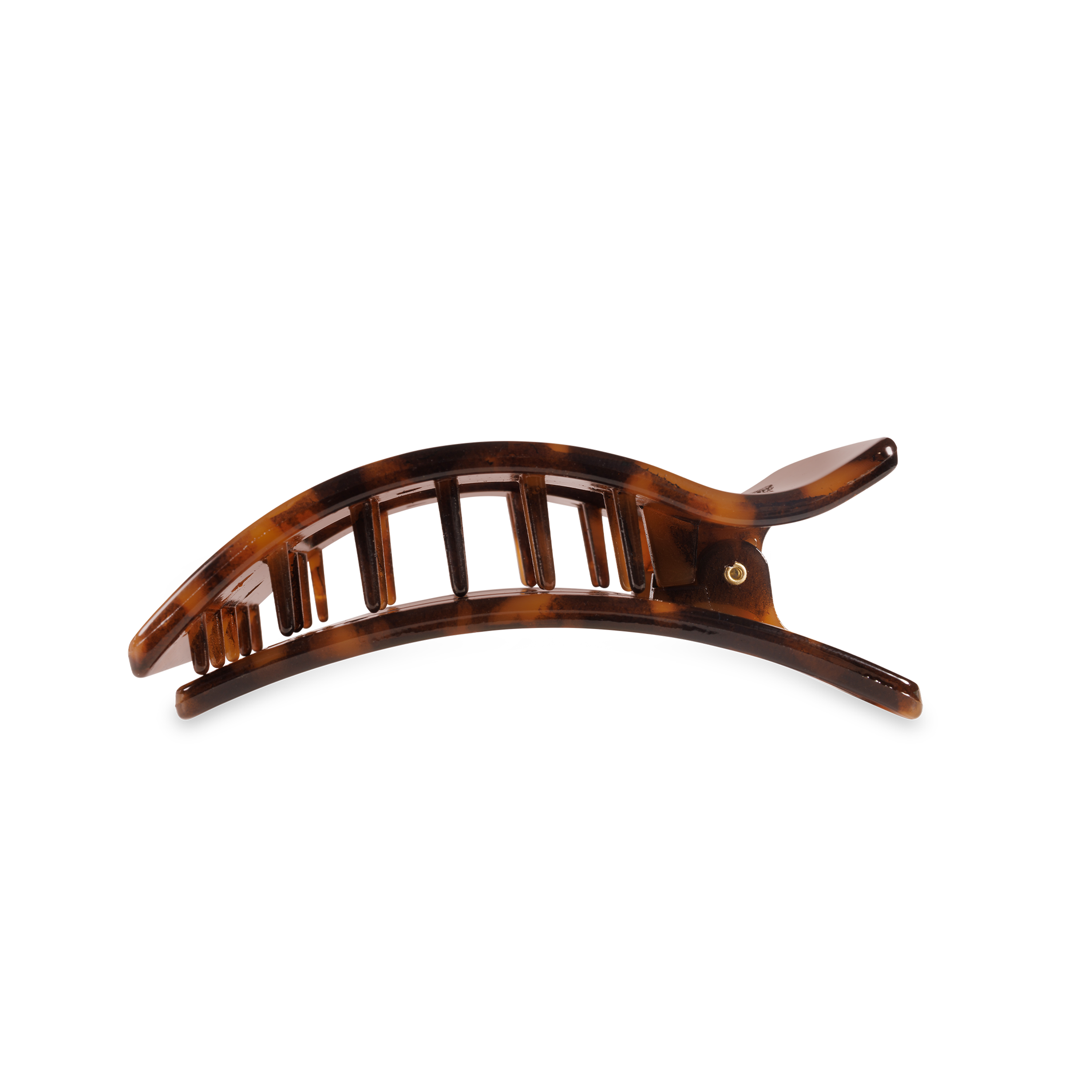 TELETIES - Flat Rectangle Hair Clip | Medium | Tortoise