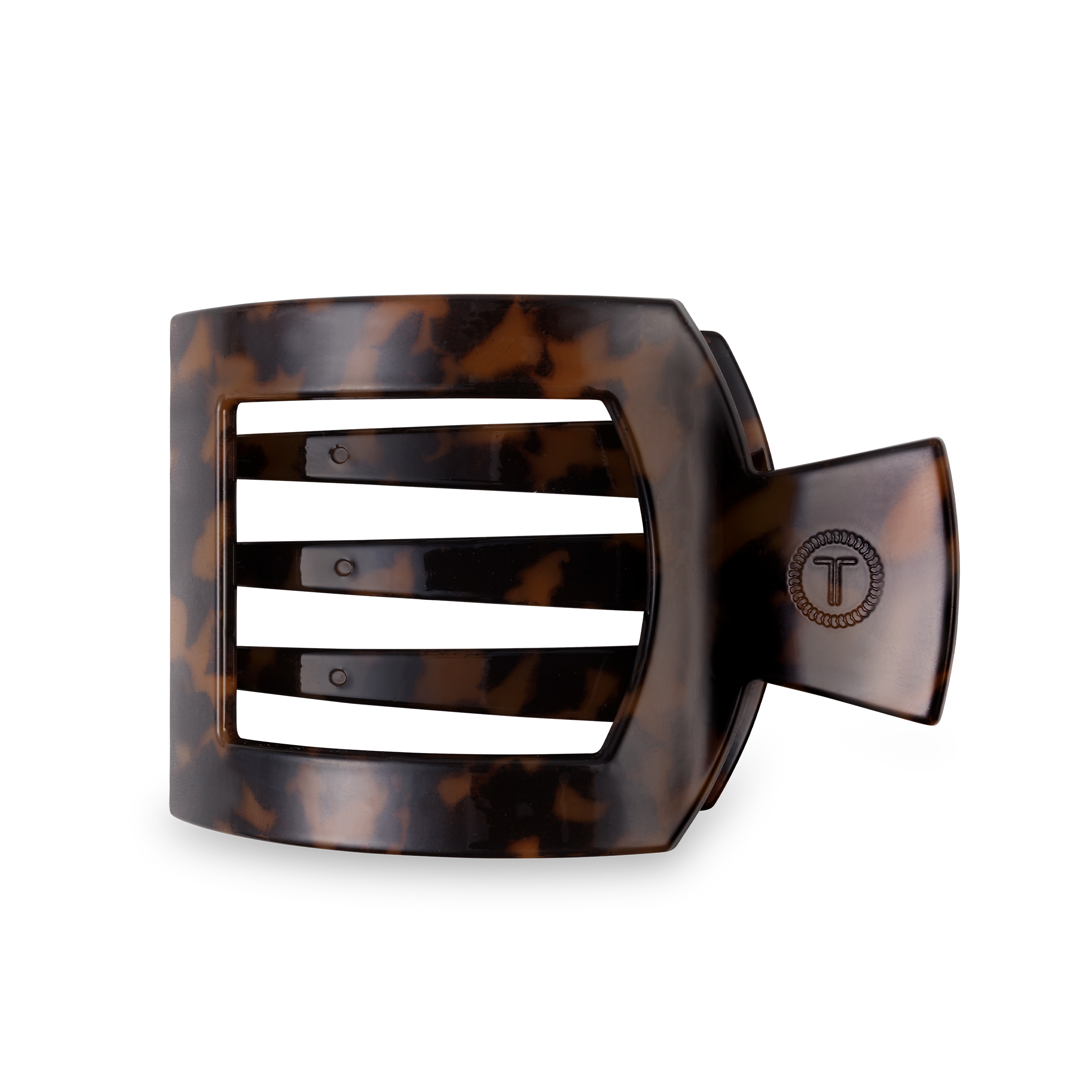 TELETIES - Square Flat Hair Clip | Large | Tortoise