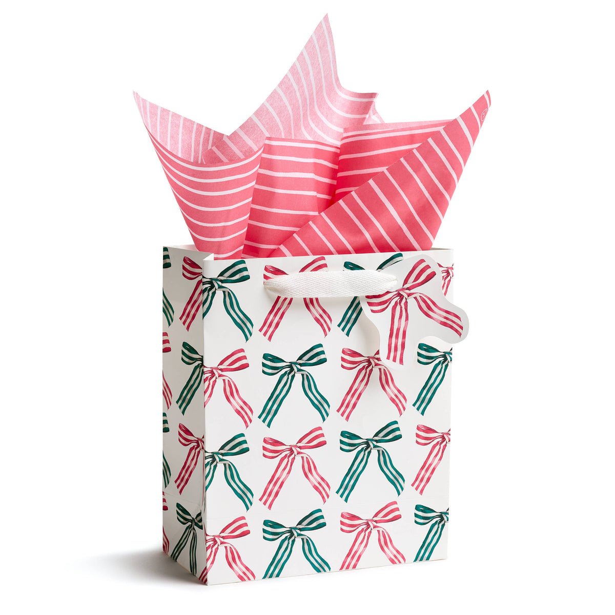E. Frances Paper - Ribbon Candy Bows Christmas Gift Bag - Medium