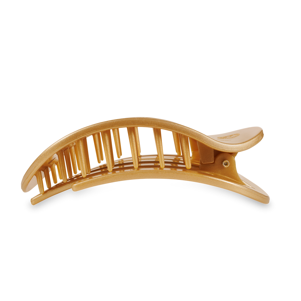 TELETIES - Round Flat Hair Clip | Large | Champagne Toast