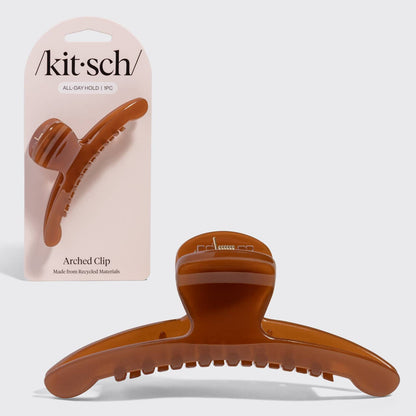KITSCH - Recycled Plastic Large Arched Clip - Mocha