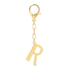 Lucky Feather - Enamel Bag Charm / Keychain - Letter - R