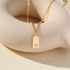 Token Jewelry - Mini Tag Necklace with Heart - Gold Fill or Sterling Silver