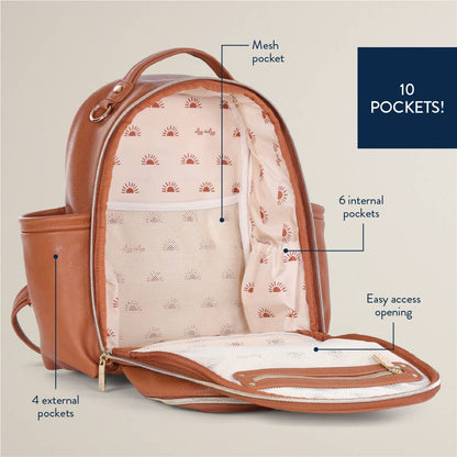 Itzy Ritzy - Cognac Itzy Mini Plus™ Backpack Diaper Bag