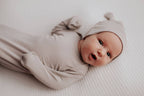 Three Little Tots - Harbor Mist Taupe Knotted Gown
