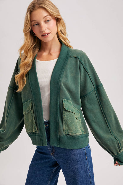 Luna Garment Washed Cardigan