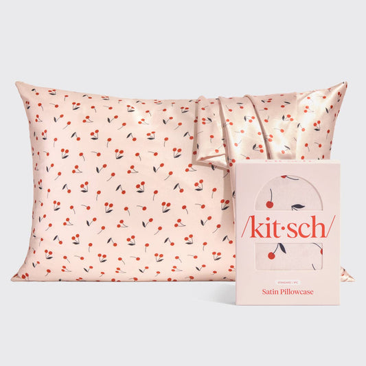 KITSCH - Satin Pillowcase Standard - Cherry Print