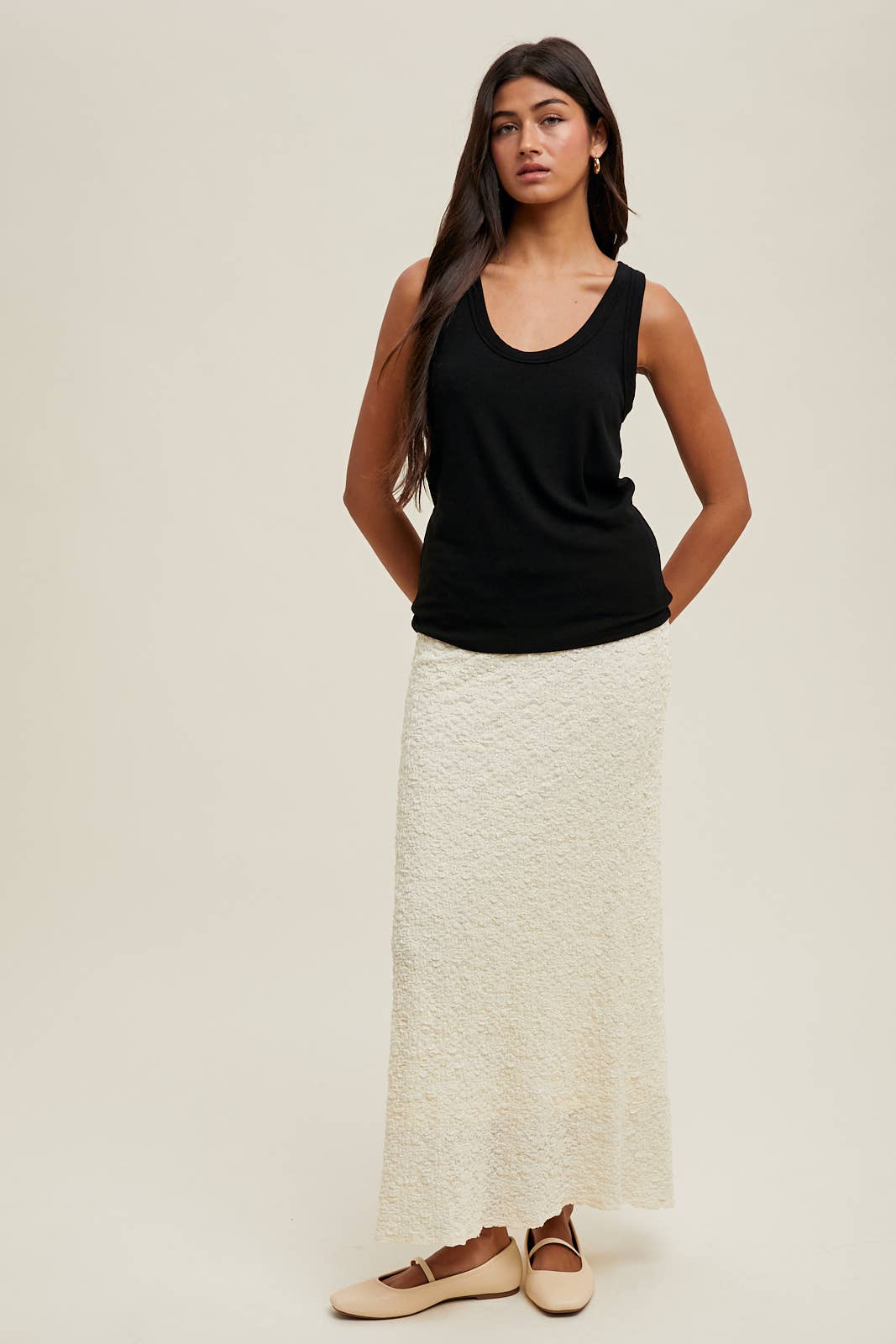 Wishlist Apparel - BASIC SCOOP NECK RIBBED KNIT TANK