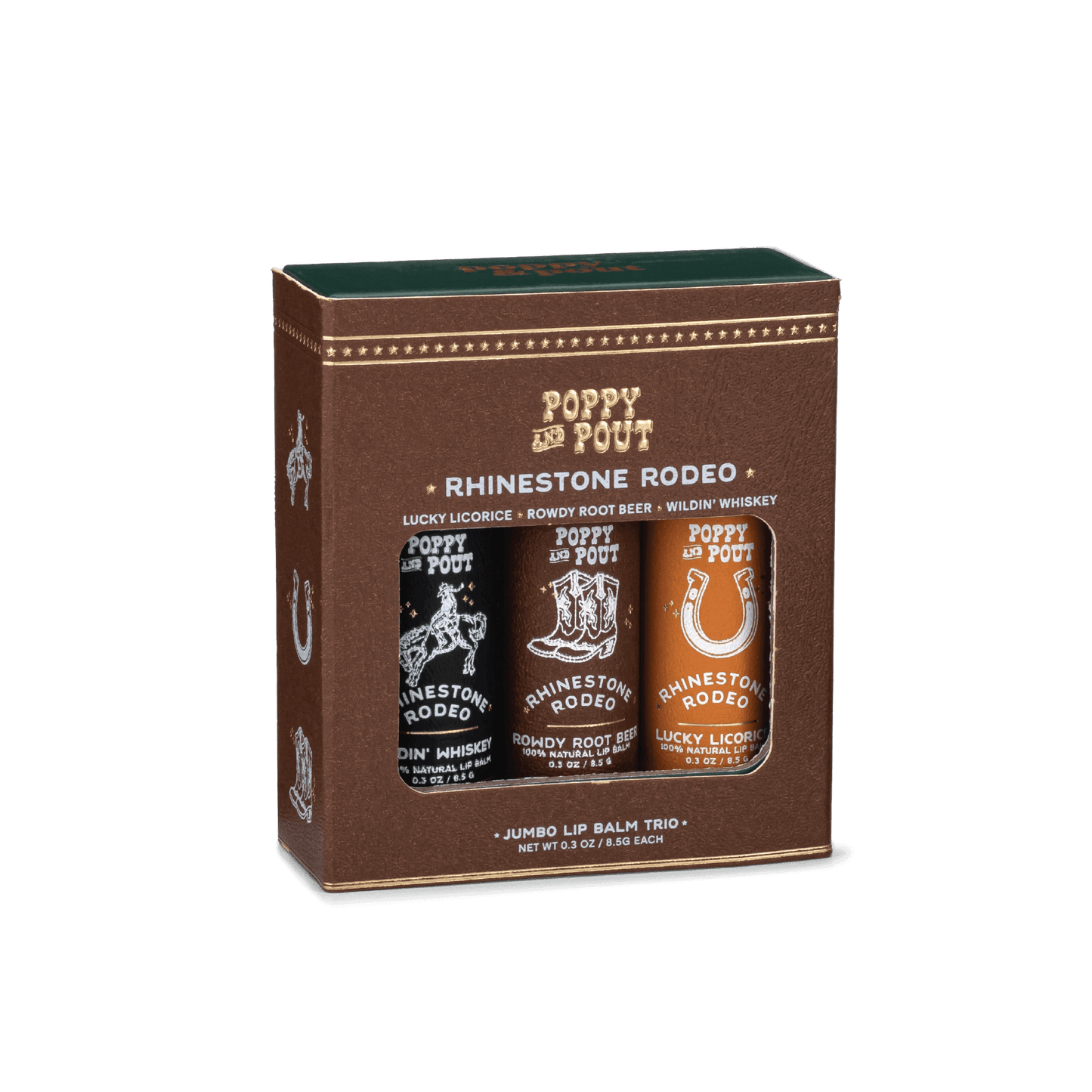 Poppy & Pout - Gift Set, Lip Balm Trio, Rhinestone Rodeo