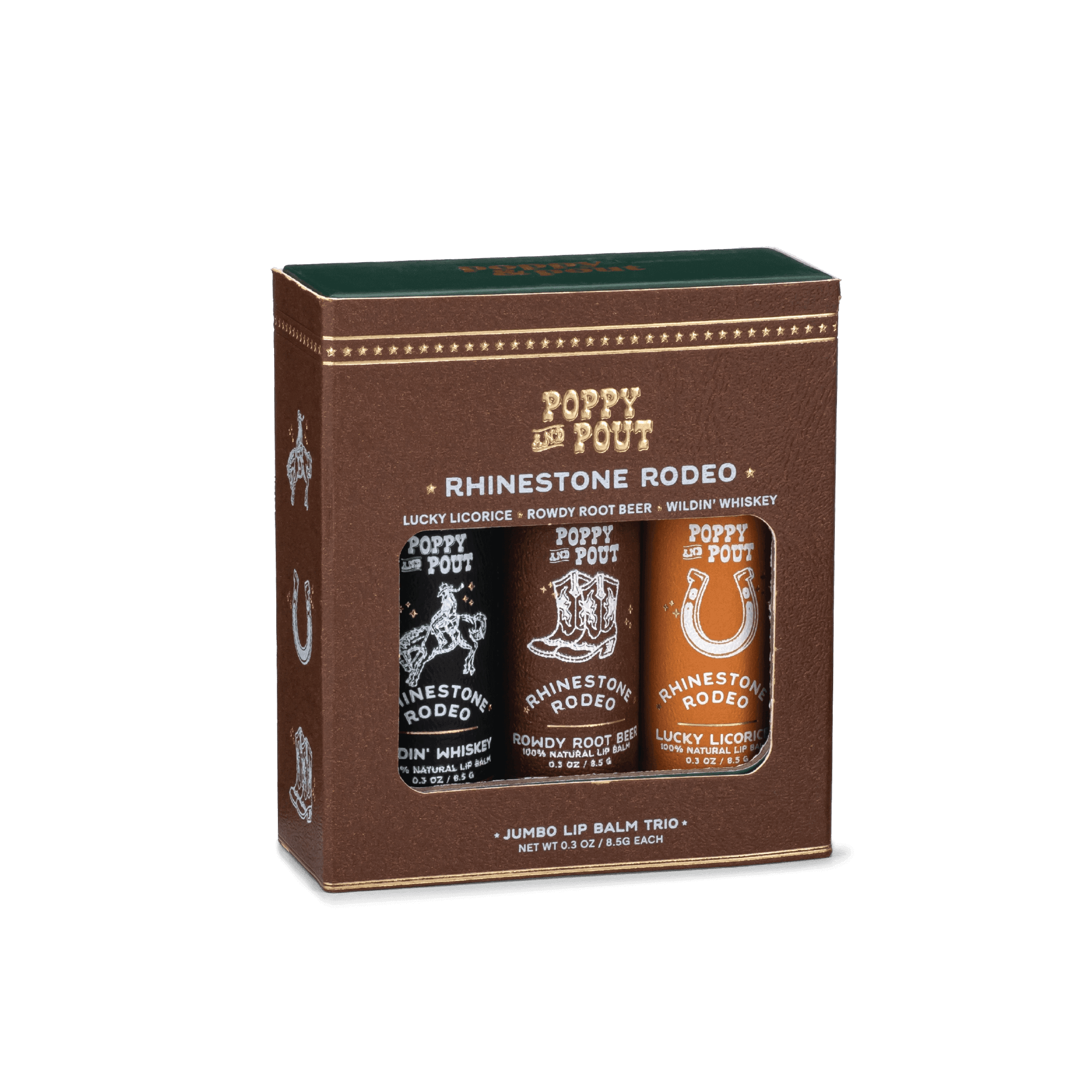 Poppy & Pout - Gift Set, Lip Balm Trio, Rhinestone Rodeo