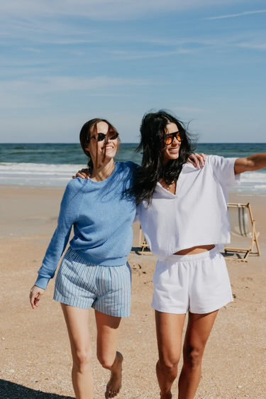 perfectwhitetee - ziggy inside out shrunken sweatshirt - pacific blue