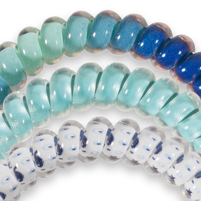 TELETIES - Reel Love - Small Spiral Hair Coils, Hair Ties, 3-Pack