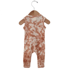SpearmintLOVE - Organic Waffle Sleeveless Zip Romper, Spice Tie Dye