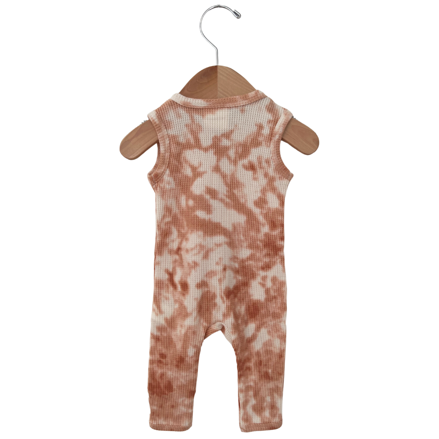 SpearmintLOVE - Organic Waffle Sleeveless Zip Romper, Spice Tie Dye