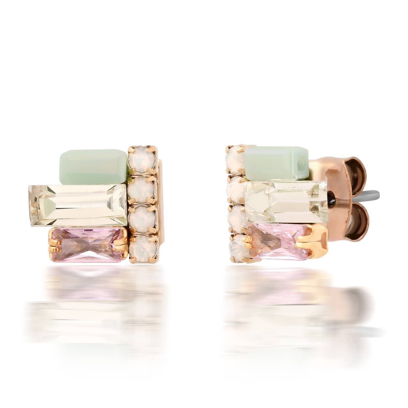 Tai Jewelry - Milkly Gem Emerald Cut Studs