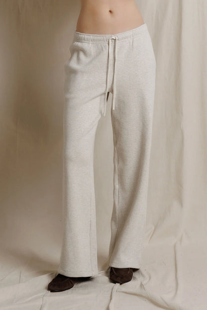perfectwhitetee - zadie waffle knit pull on pant with pockets - oatmeal
