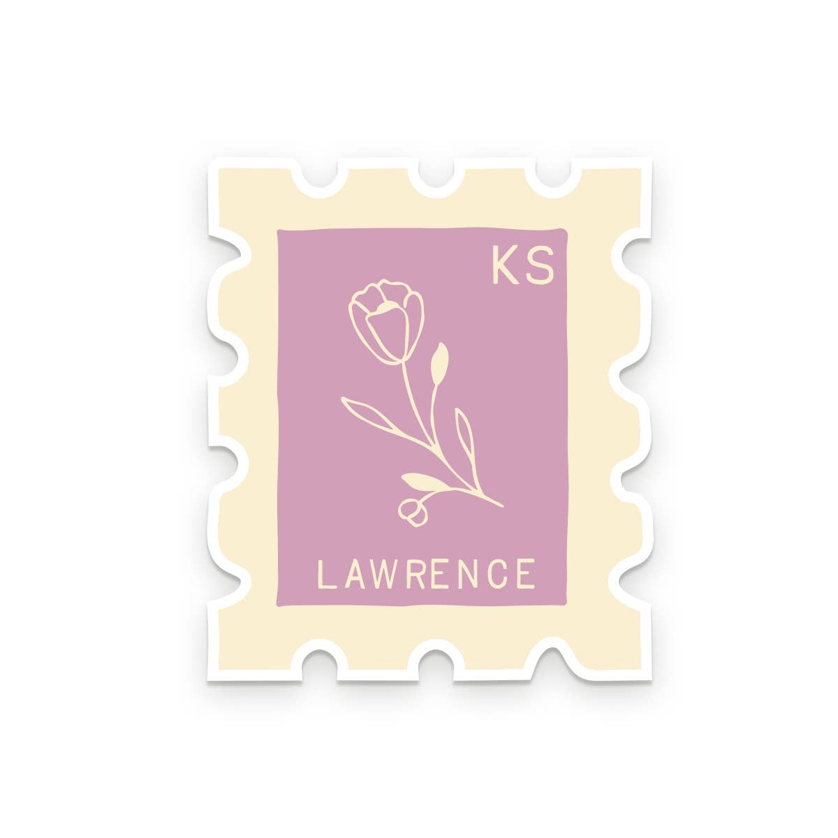 Ruff House Print Shop - Custom City Stamp Sticker - Atlantic, IA