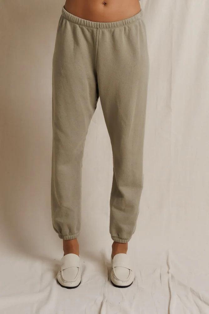 perfectwhitetee- johnny french terry easy sweatpant - dark olive speckled