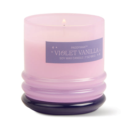 Paddywax Stacked Glass 7oz Candle - Purple & Lavender - Violet Vanilla