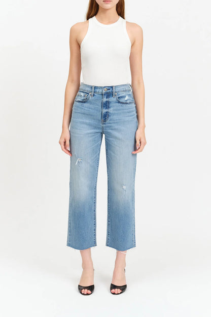 Daze Sundaze Crop High Rise Straight Jeans - Marina Vintage