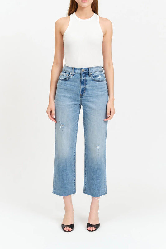 Daze Sundaze Crop High Rise Straight Jeans - Marina Vintage
