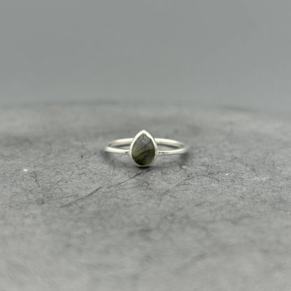 Something Silver - Silver Teardrop Stone Ring