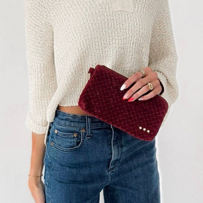 Pretty Simple - Suede Emma Woven Clutch Wristlet