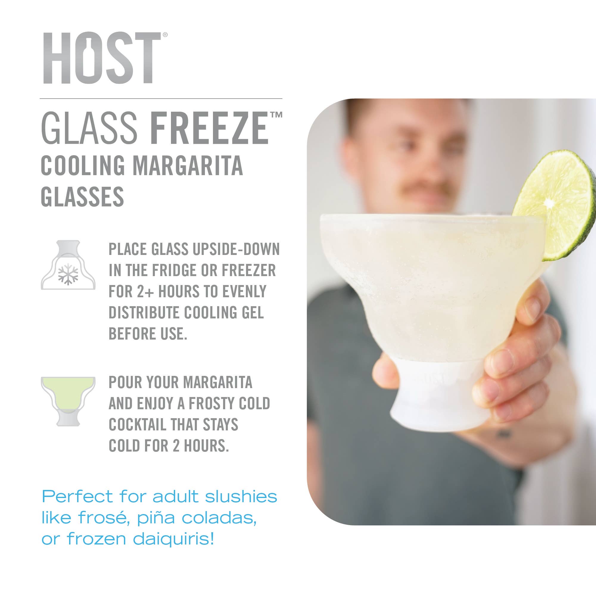 HOST - Glass FREEZE™ Insulated Cooling Margarita Glasses - Set of 2