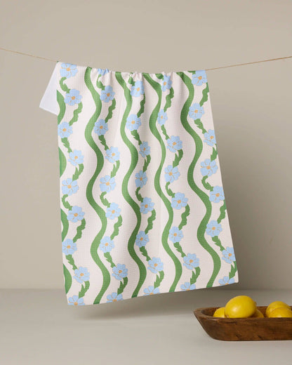 Geometry - Wavy Flowers Tea Towel