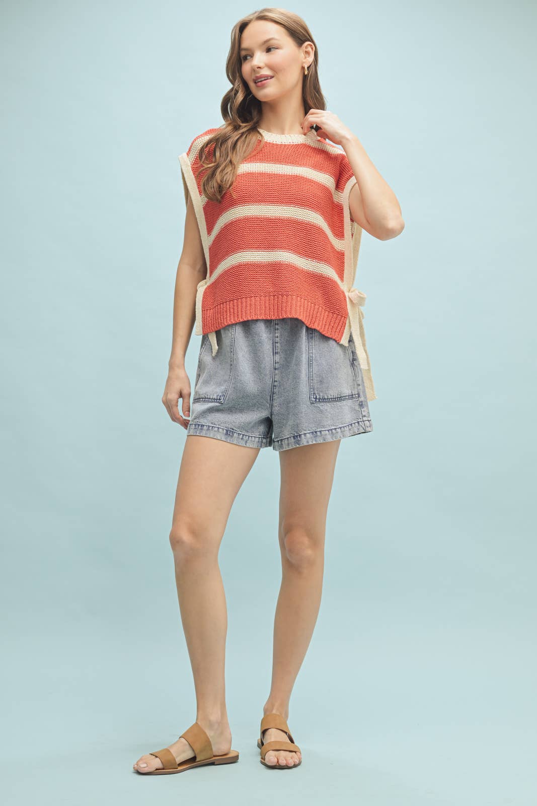 Wishlist Apparel - SWEATER VEST WITH SIDE SELF TIE STRAPS