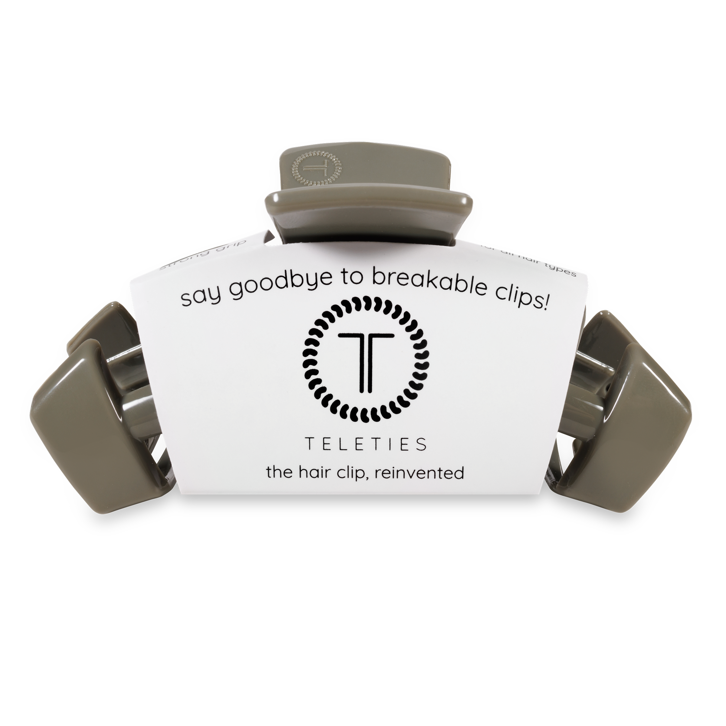 TELETIES - Classic Hair Clip | Large | Sage It Ain't So